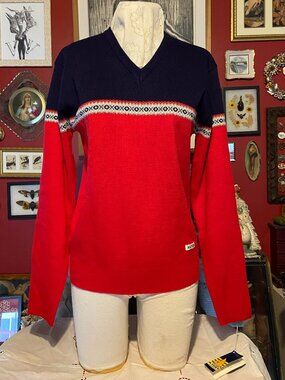 Vintage New Old Stock with Tags KETCH Ski Sweater 1980's 100% Acrylic